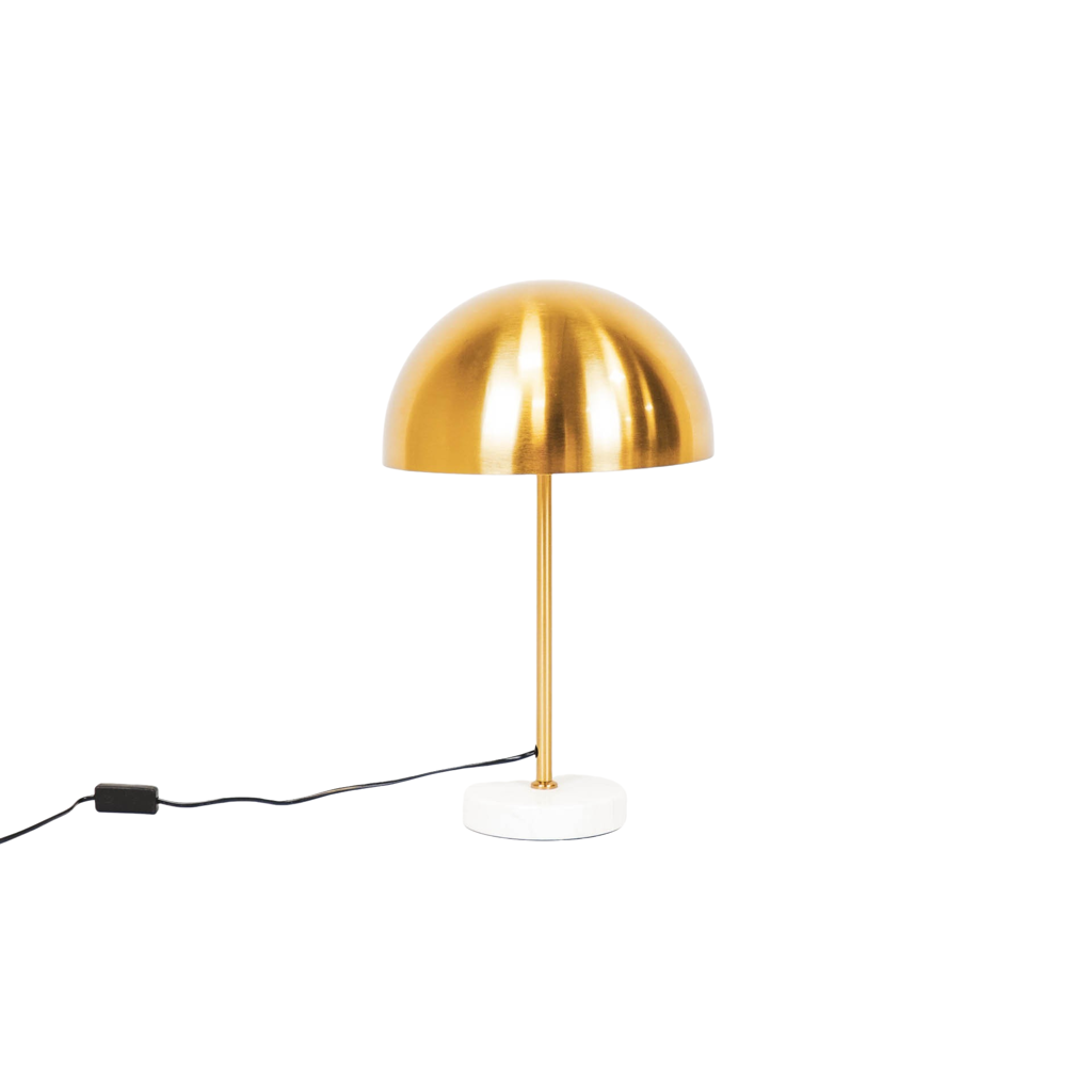 Housevitamin Mushroom Bordlampe - Metal/Marmor/Guld