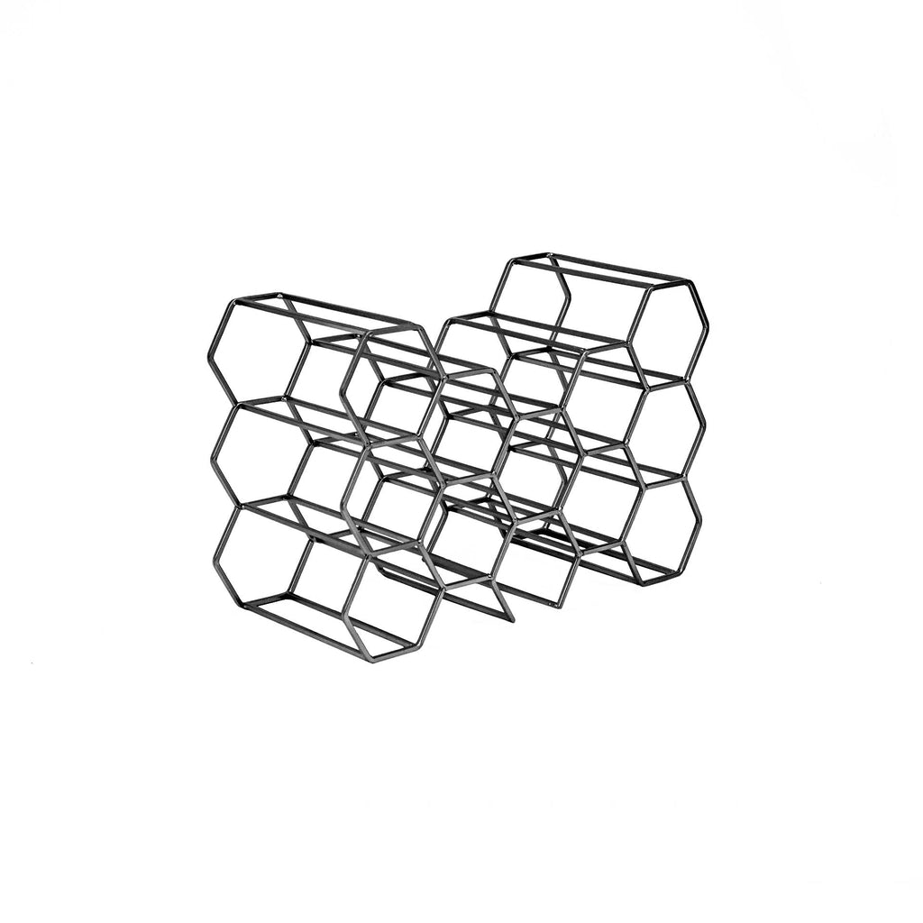 HV Vinreol Metal 11 flasker - Sort - 44,5x15,5x29cm