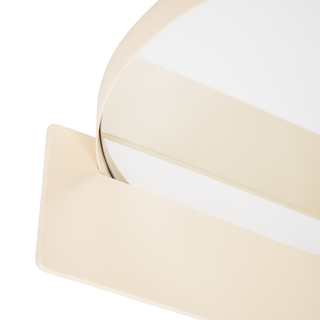 Housevitamin Spejl - Rund - Metal - Med Hylde - Sand- Ø40cm