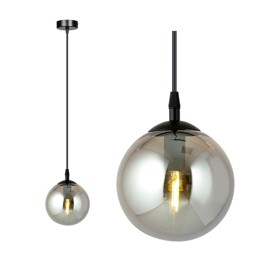 COSMO 1 Pendellampe – Sort & Grafitfarvet Glas | Emibig