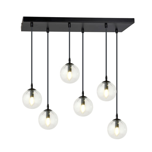 COSMO 6 Pendellampe – Sort & transparent Glas | Emibig