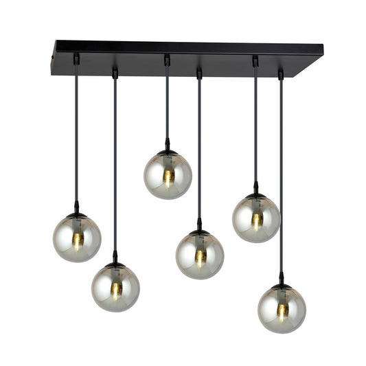COSMO 6 Pendellampe – Sort & Grafitfarvet Glas | Emibig