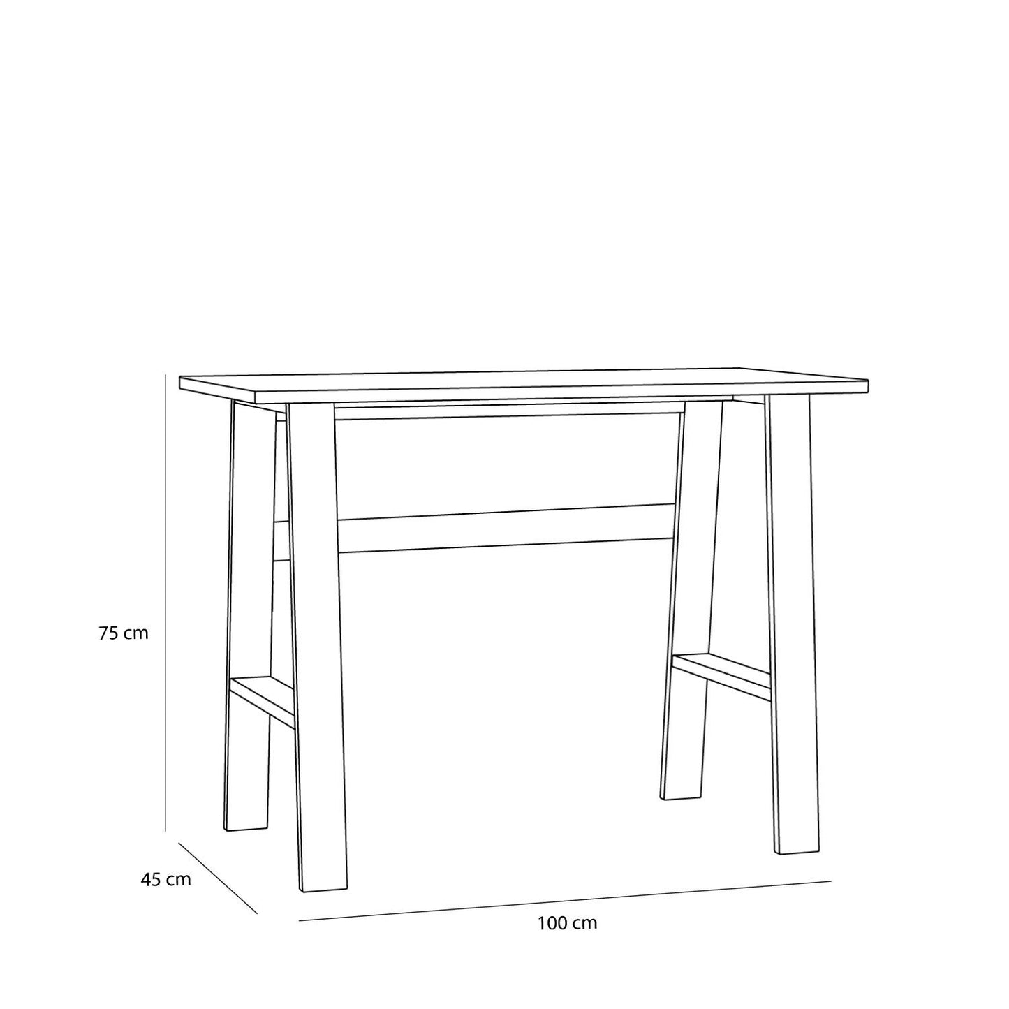 Hübsch Poke skrivebord 100x45xH75 cm – FSC-certificeret egetræ