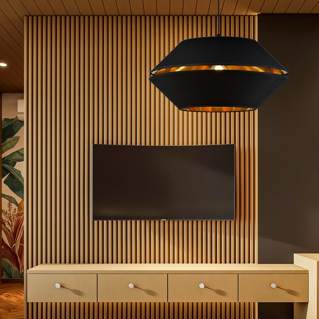 PIANO 1 SORT/GULD Pendellampe | Emibig