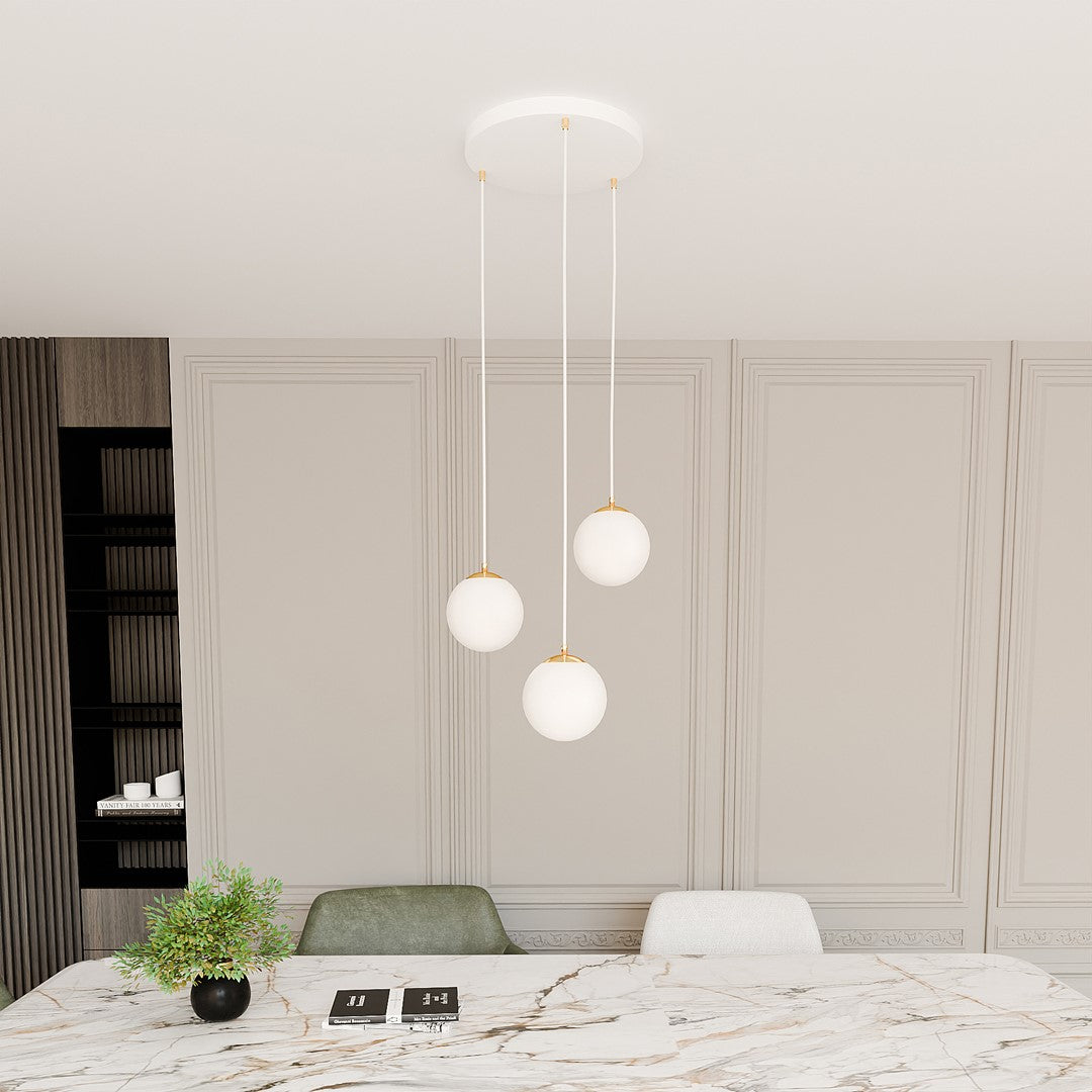 ROYAL 3 Hvid Pendellampe | Emibig