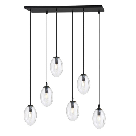 ASTRAL 6 Pendellampe – Sort & Transparent Glas | Emibig
