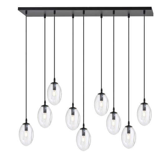ASTRAL 9 Pendellampe – Sort & Transparent Glas | Emibig