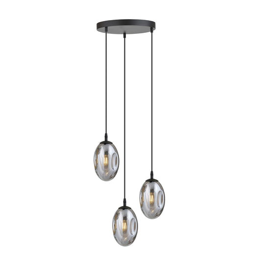 ASTRAL 3 Pendellampe - Sort & Grafitfarvet Glas | Emibig