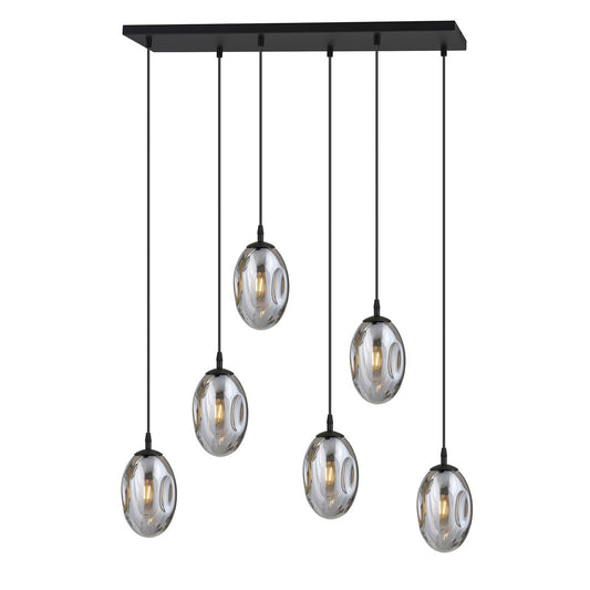 ASTRAL 6 Pendellampe – Sort & Grafitfarvet Glas | Emibig