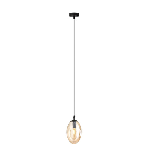 ASTRAL 1 Pendellampe – Sort & Ravfarvet Glas | Emibig
