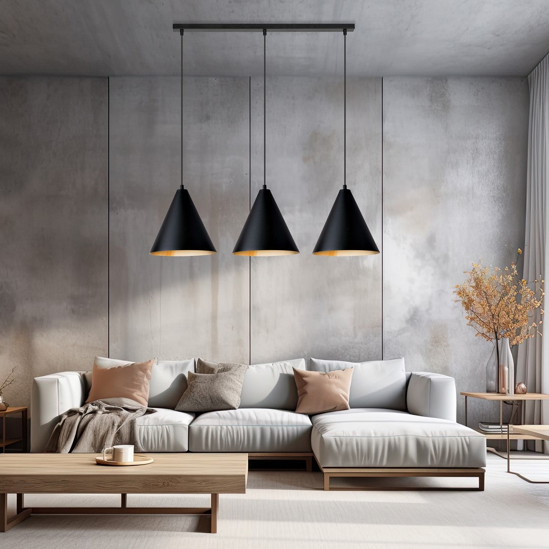 REBEL 3 Pendellampe – Sort & Guld | Emibig