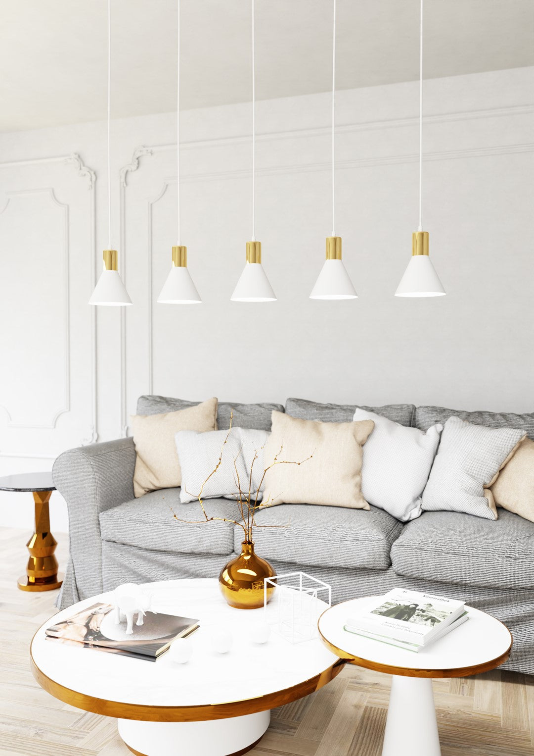 ROSA 5 Pendellampe - Hvid | Emibig