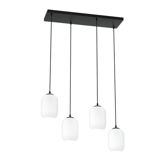 VERDI 4 Sort/Opal pendellampe | Emibig
