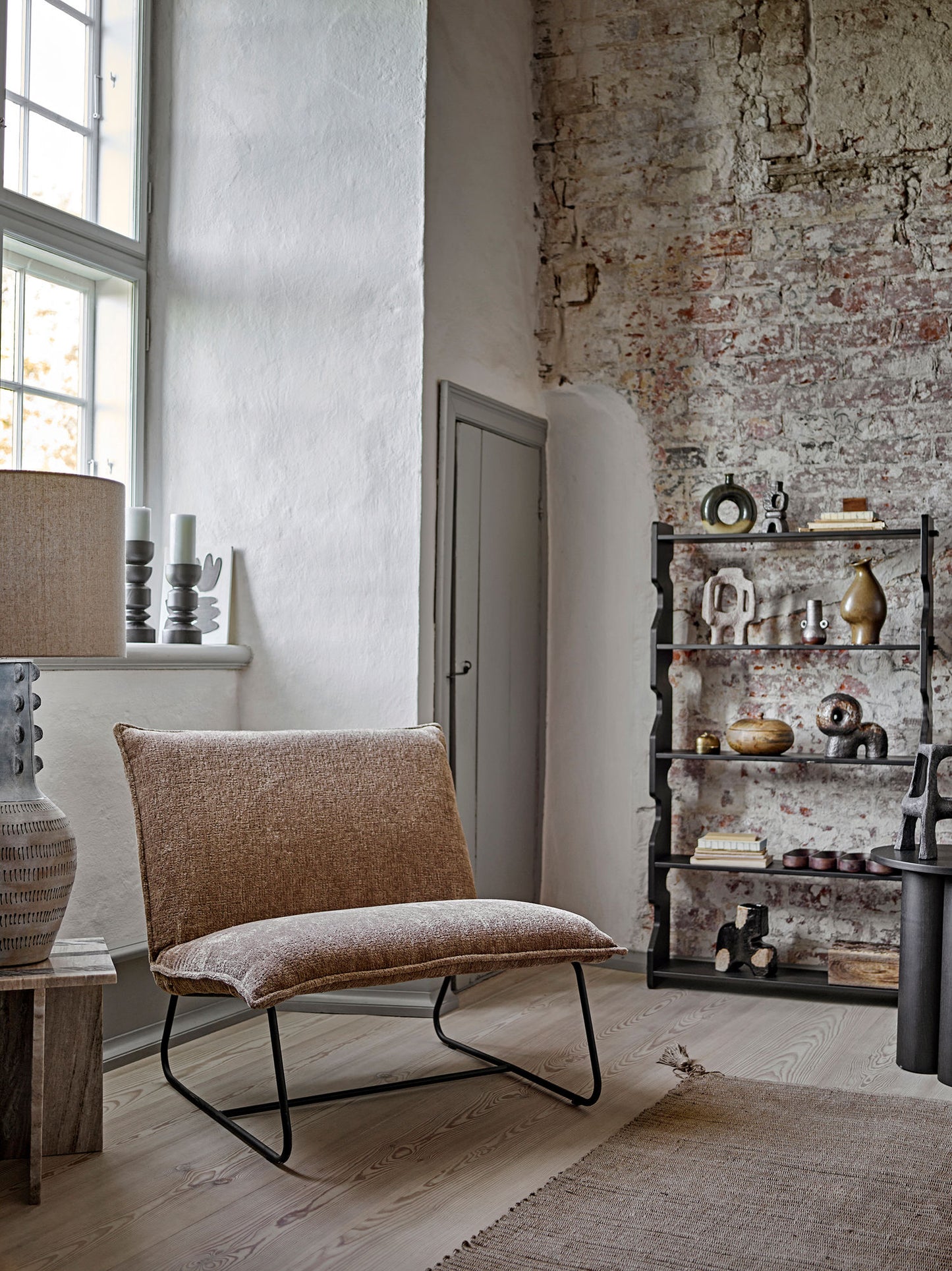 Cape Loungestol – Brun Bouclé, Komfortabel Lounge Stol
