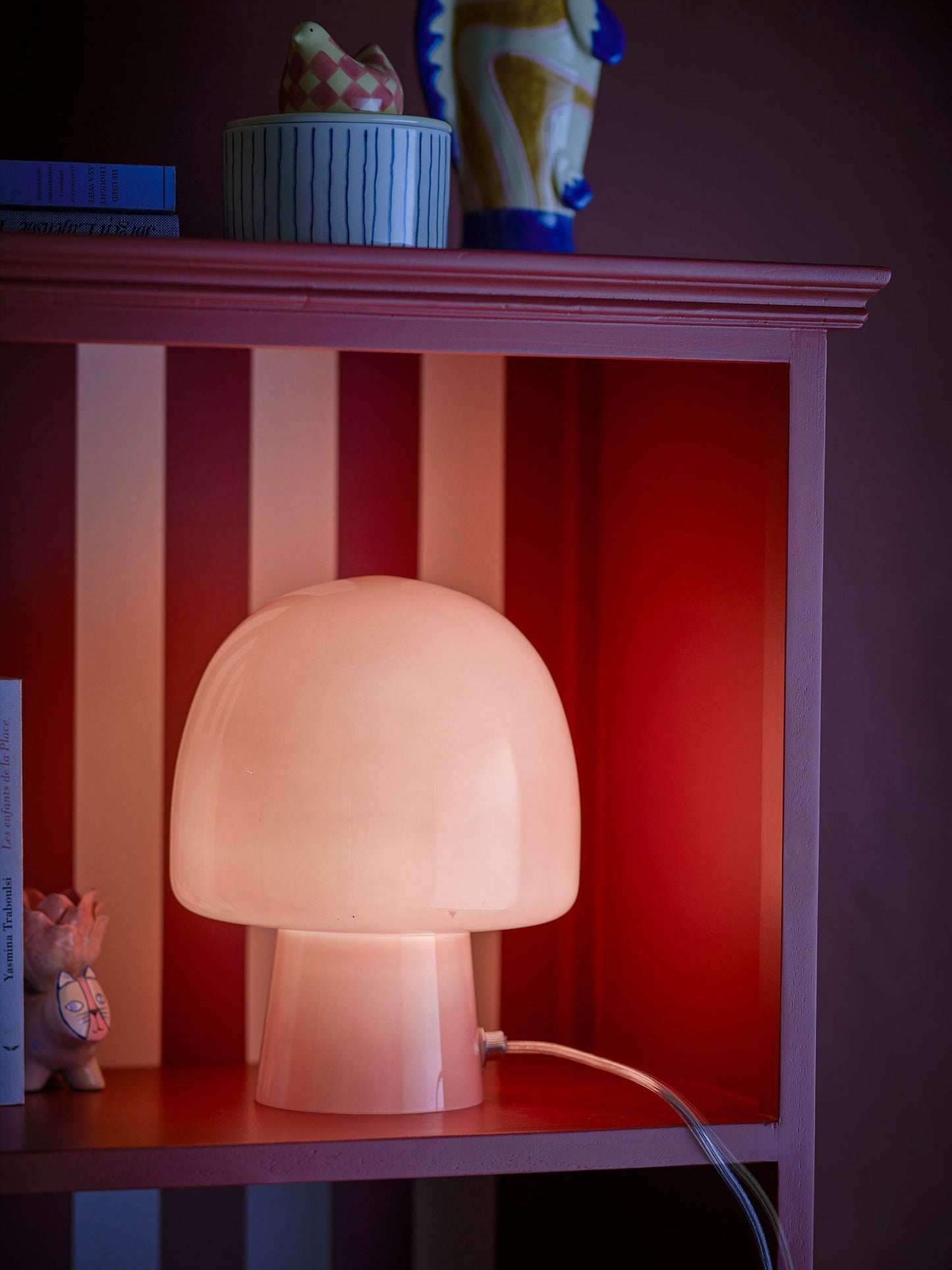 Bloomingville Paddy Bordlampe, Rosa, Glas