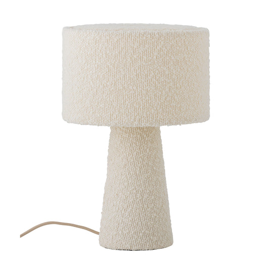 Emmie Bordlampe i Hvid Bouclé – Moderne Bordlampe fra Bloomingville