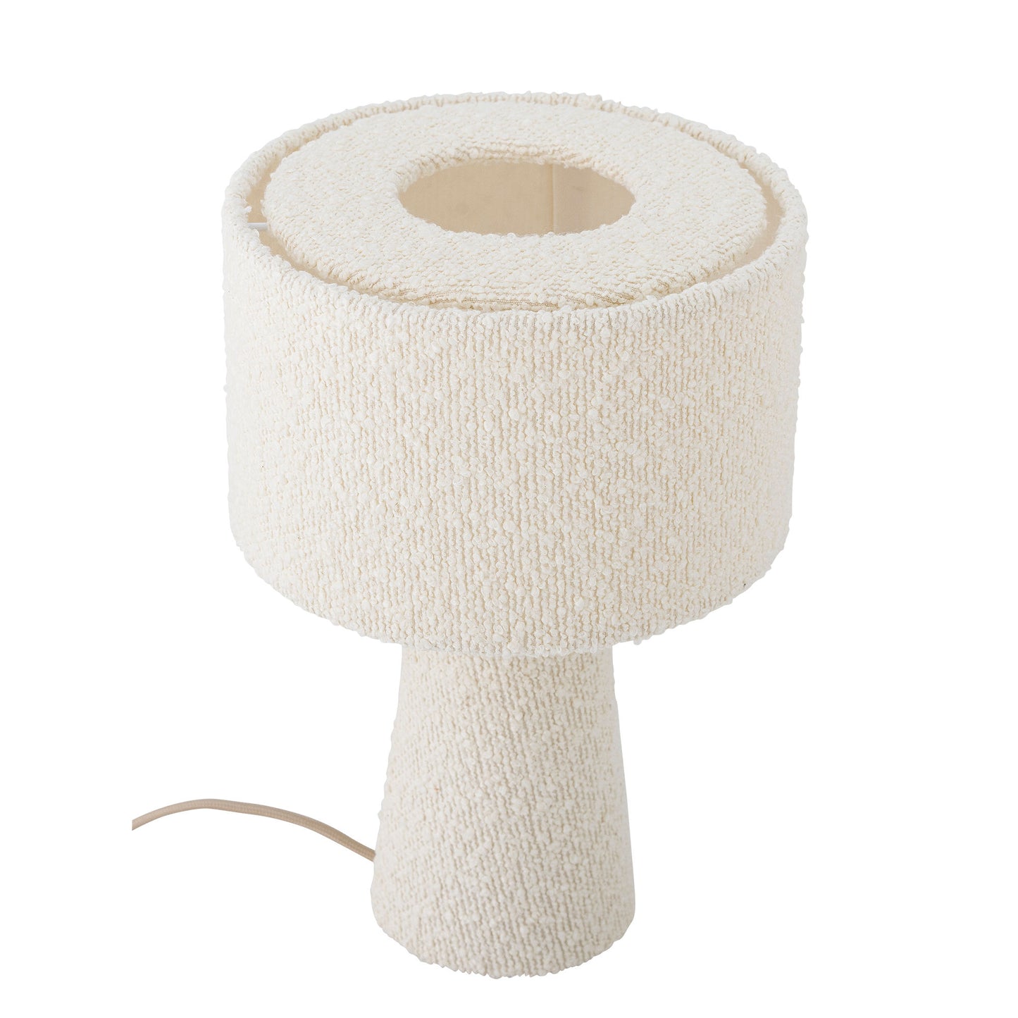 Emmie Bordlampe i Hvid Bouclé – Moderne Bordlampe fra Bloomingville
