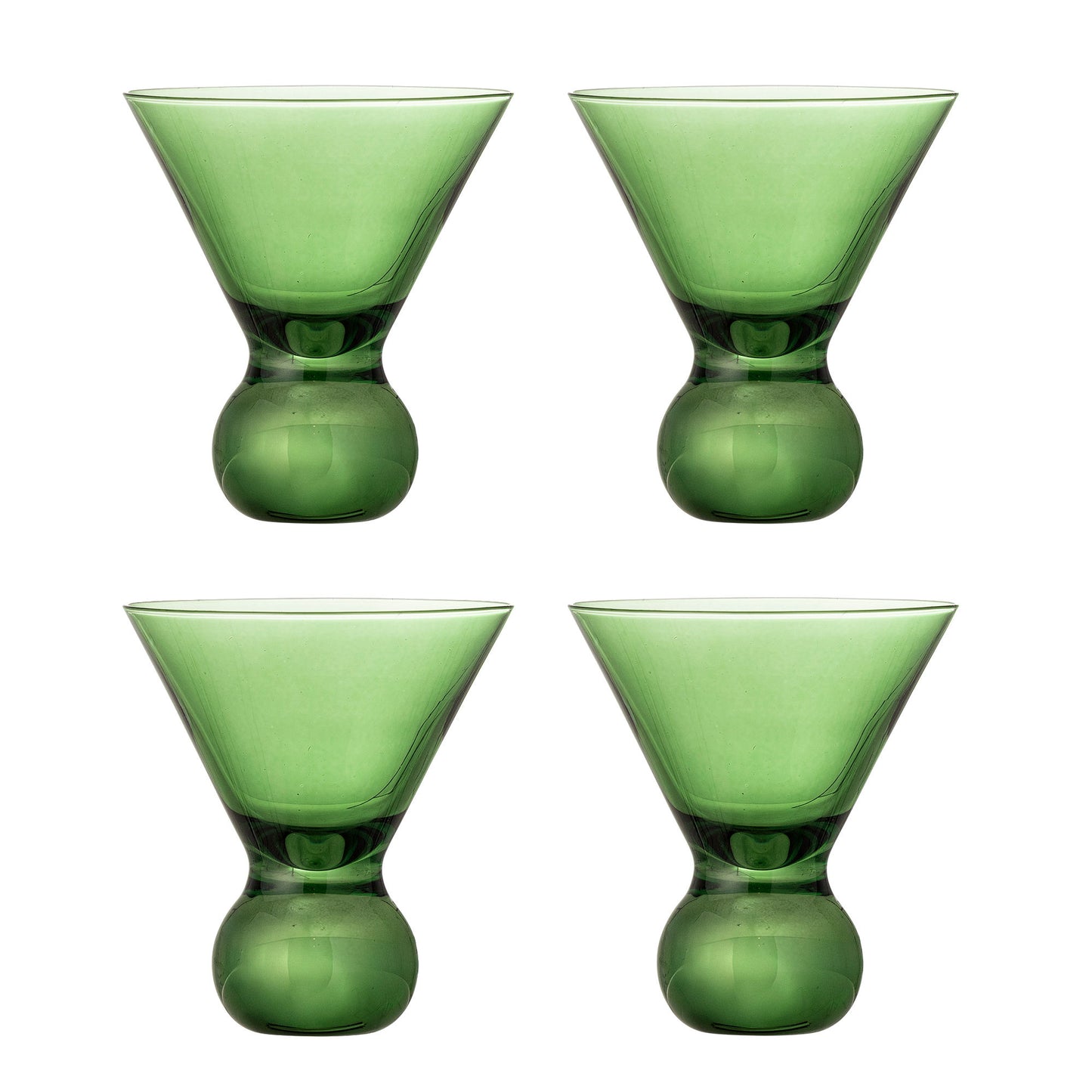 Corliss cocktailglas sæt 4 stk i grønt glas – Bloomingville drikkeglas