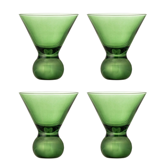Corliss cocktailglas sæt 4 stk i grønt glas – Bloomingville drikkeglas