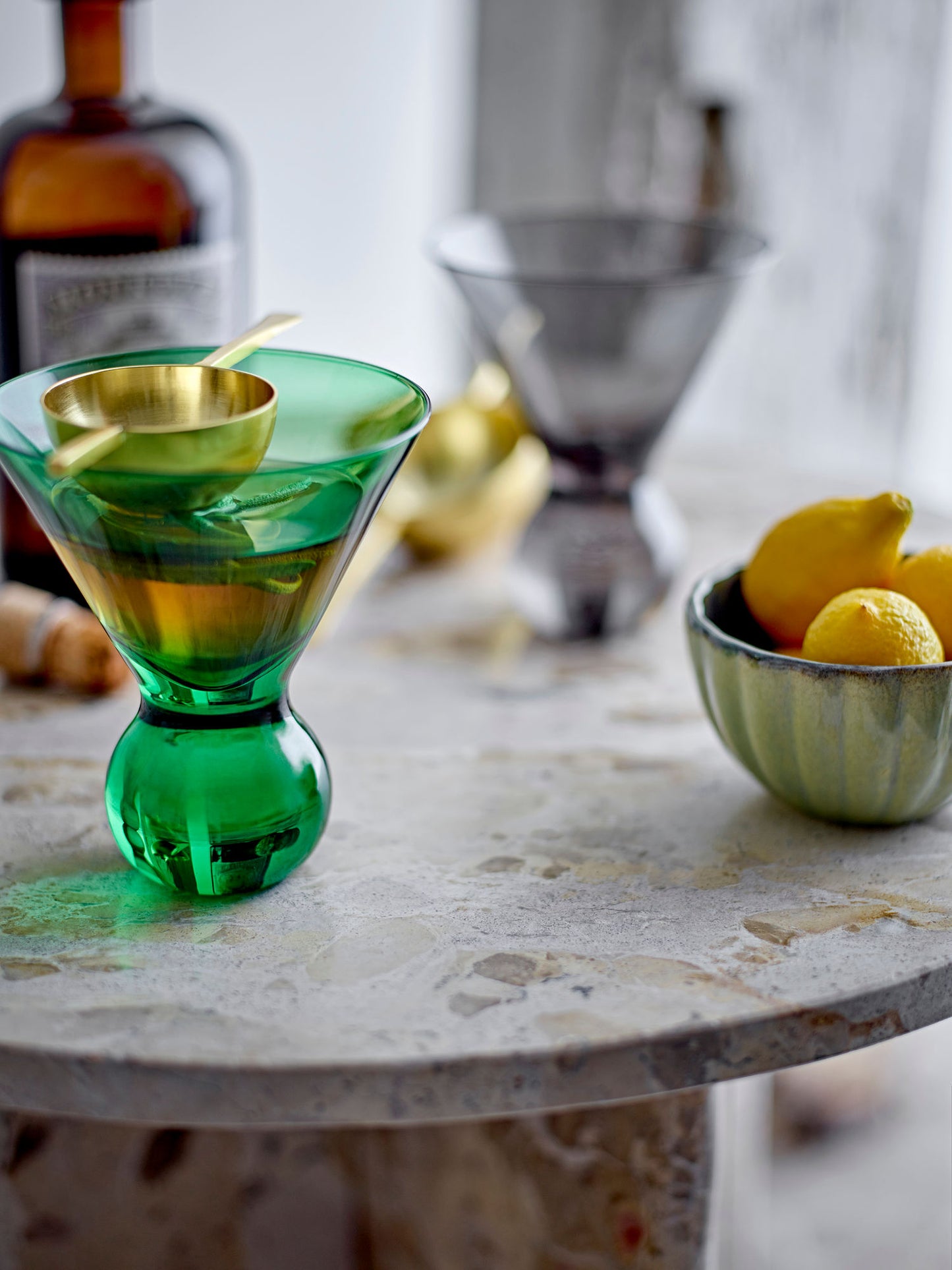 Corliss cocktailglas sæt 4 stk i grønt glas – Bloomingville drikkeglas