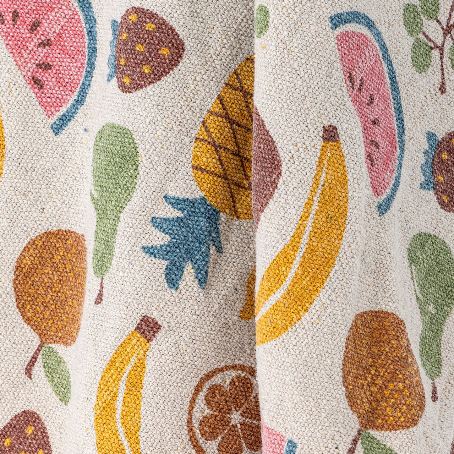 Fruitta plaid 130x160 cm i genanvendt bomuld – multicolor børneplaid fra Bloomingville MINI