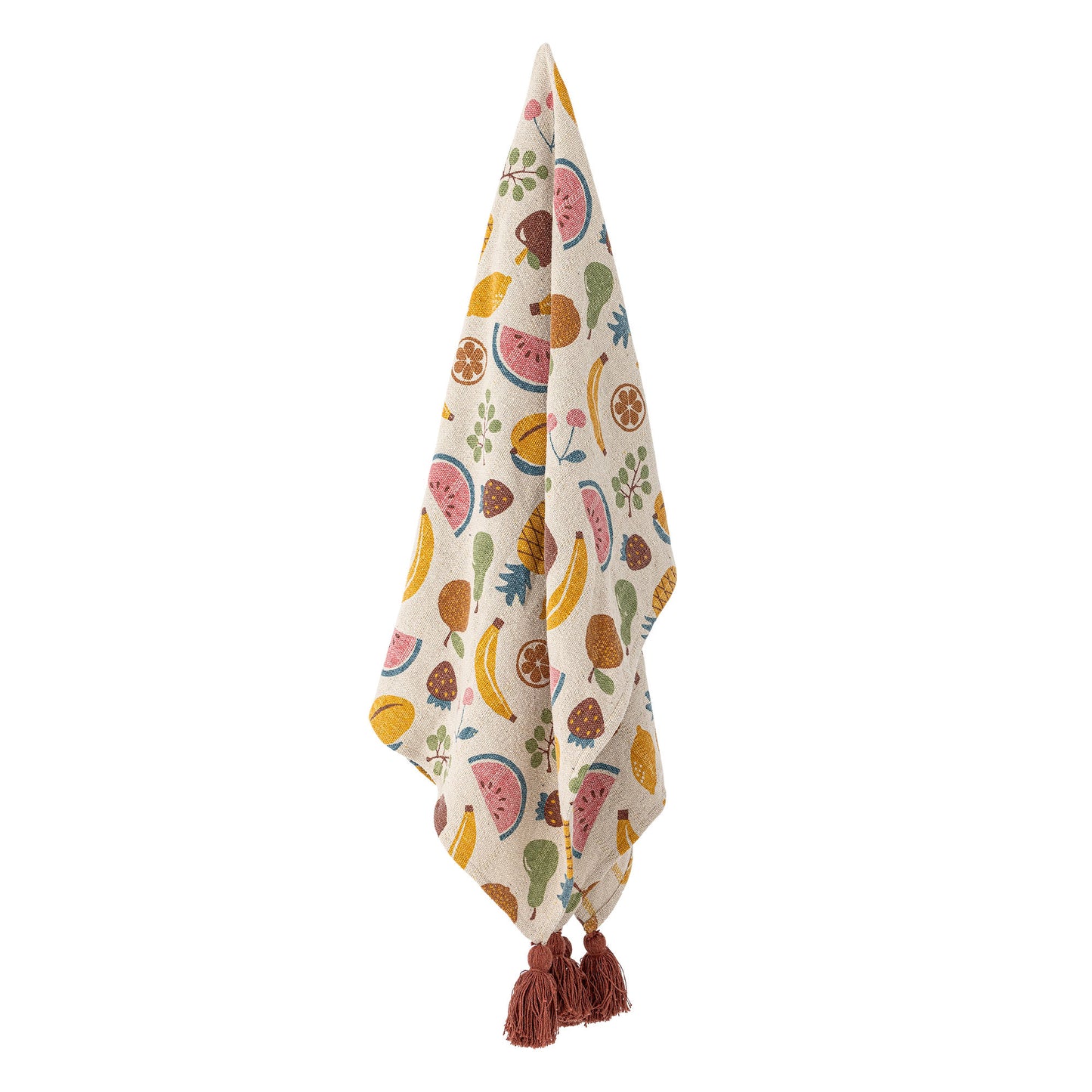 Fruitta plaid 130x160 cm i genanvendt bomuld – multicolor børneplaid fra Bloomingville MINI
