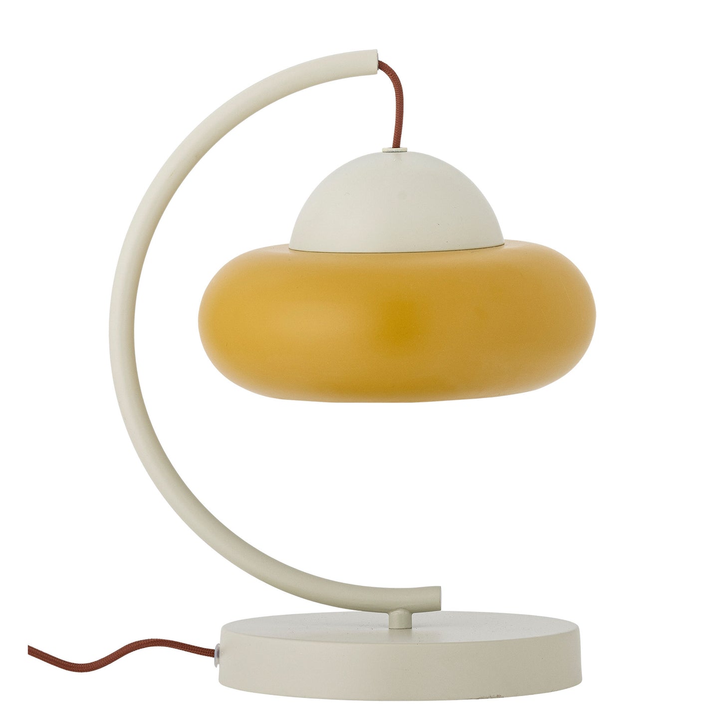 Bubble Bordlampe Natur – Lakeret Metal med Gul Skærm fra Bloomingville