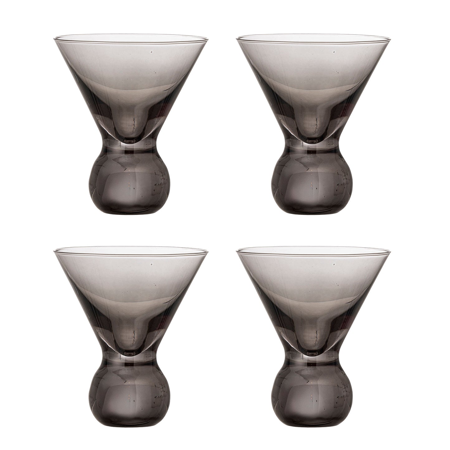 Corliss cocktailglas sæt 4 stk i gråt glas – Bloomingville drikkeglas
