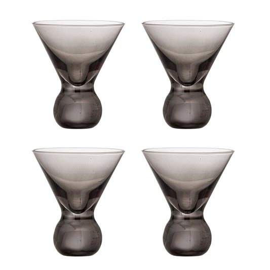 Corliss cocktailglas sæt 4 stk i gråt glas – Bloomingville drikkeglas