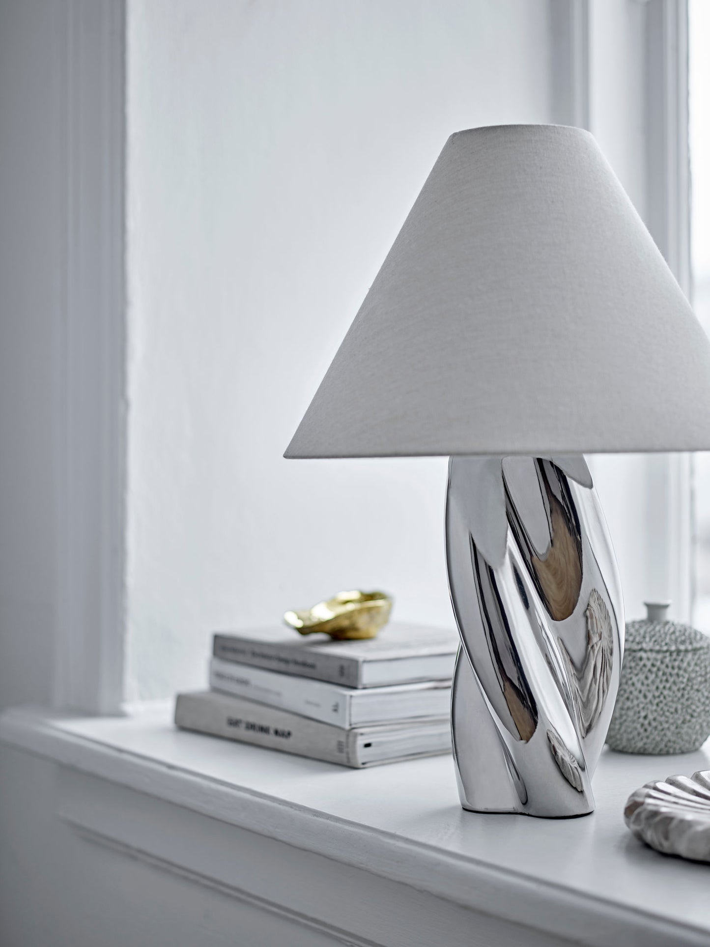 Bloomingville Silva Bordlampe, Sølv, Stentøj