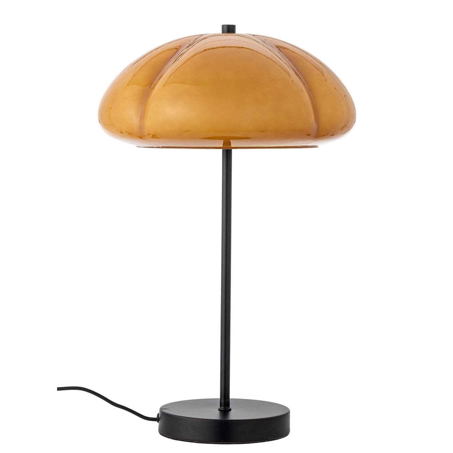 Kinoko Bordlampe i Gul Glas & Sort Metal – Stemningsfuld Designlampe