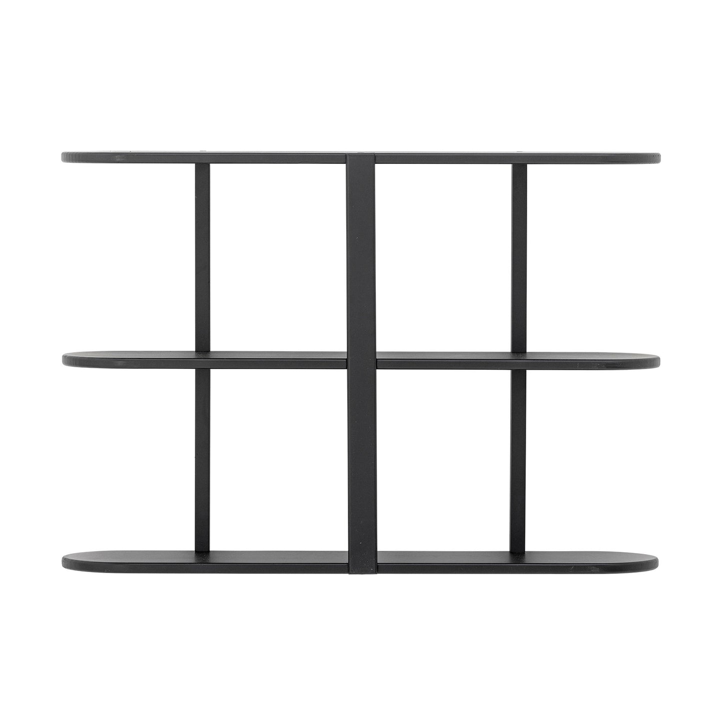Vicente hylde 80x19xH56 cm i sort – væghylde i MDF med skulpturelt design fra Bloomingville