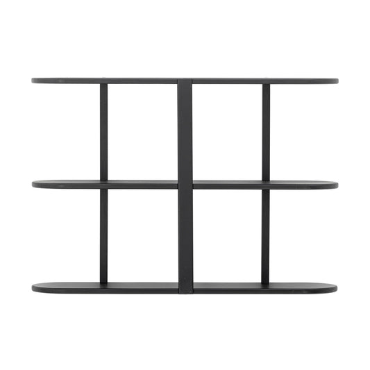 Vicente hylde 80x19xH56 cm i sort – væghylde i MDF med skulpturelt design fra Bloomingville