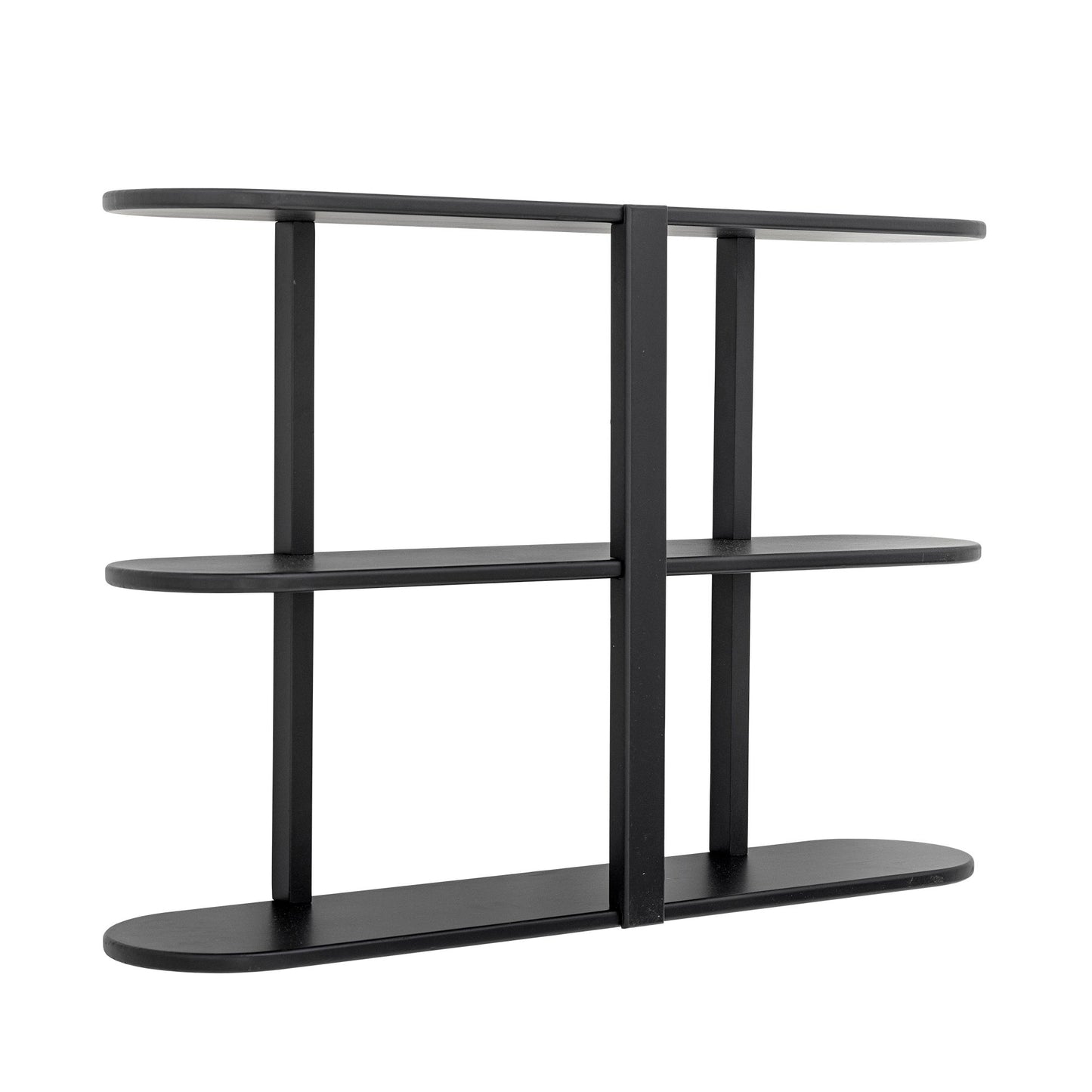 Vicente hylde 80x19xH56 cm i sort – væghylde i MDF med skulpturelt design fra Bloomingville