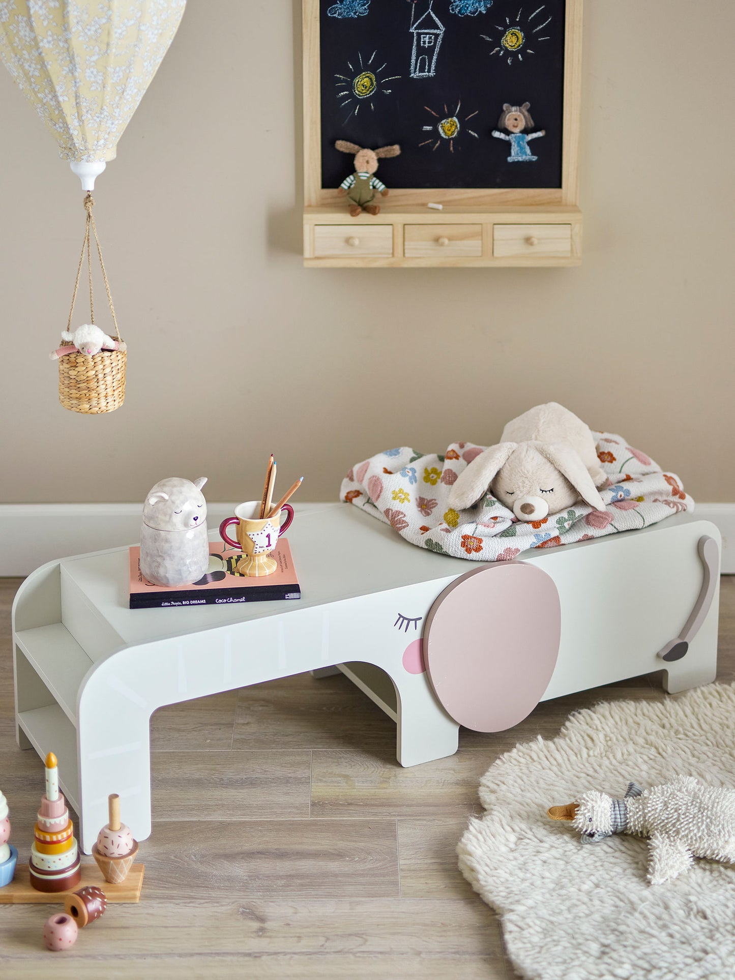 Bloomingville MINI Ferdinand Bænk, Grå, FSC®100%, MDF