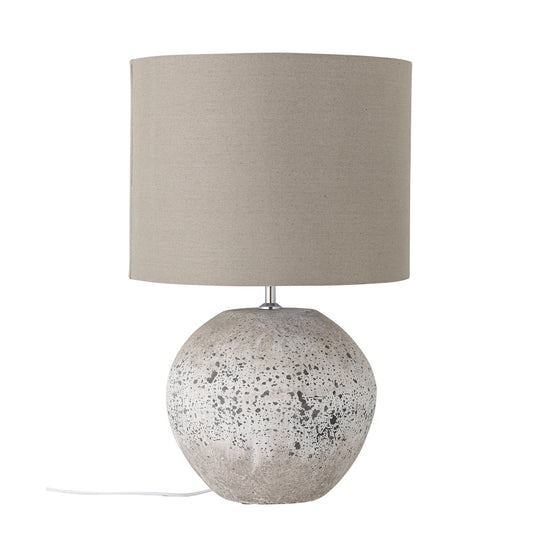 Isedora Bordlampe Natur – Stentøj med Neutral Lampeskærm fra Bloomingville