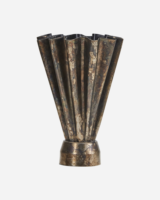 Vase 33cm, HDFlood, Antik brun