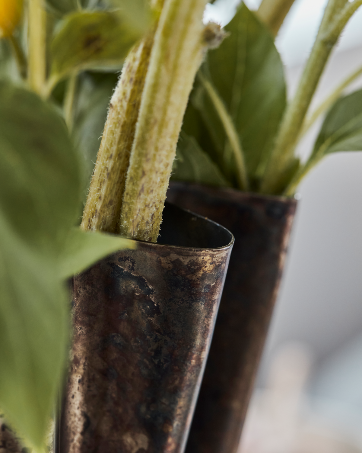 Vase 33cm, HDFlood, Antik brun