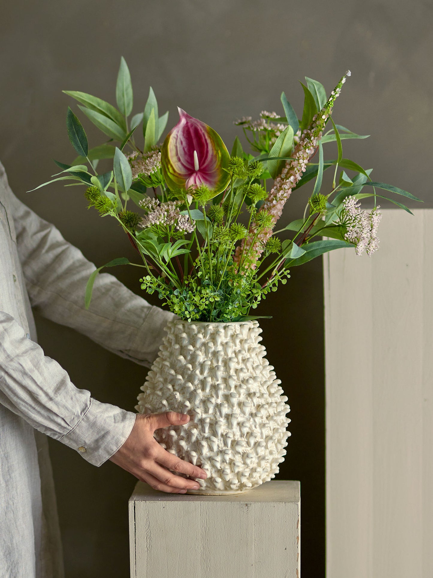 Blush buket 30xH80 cm i kunstige blomster – rosa dekorationsbuket fra Bloomingville