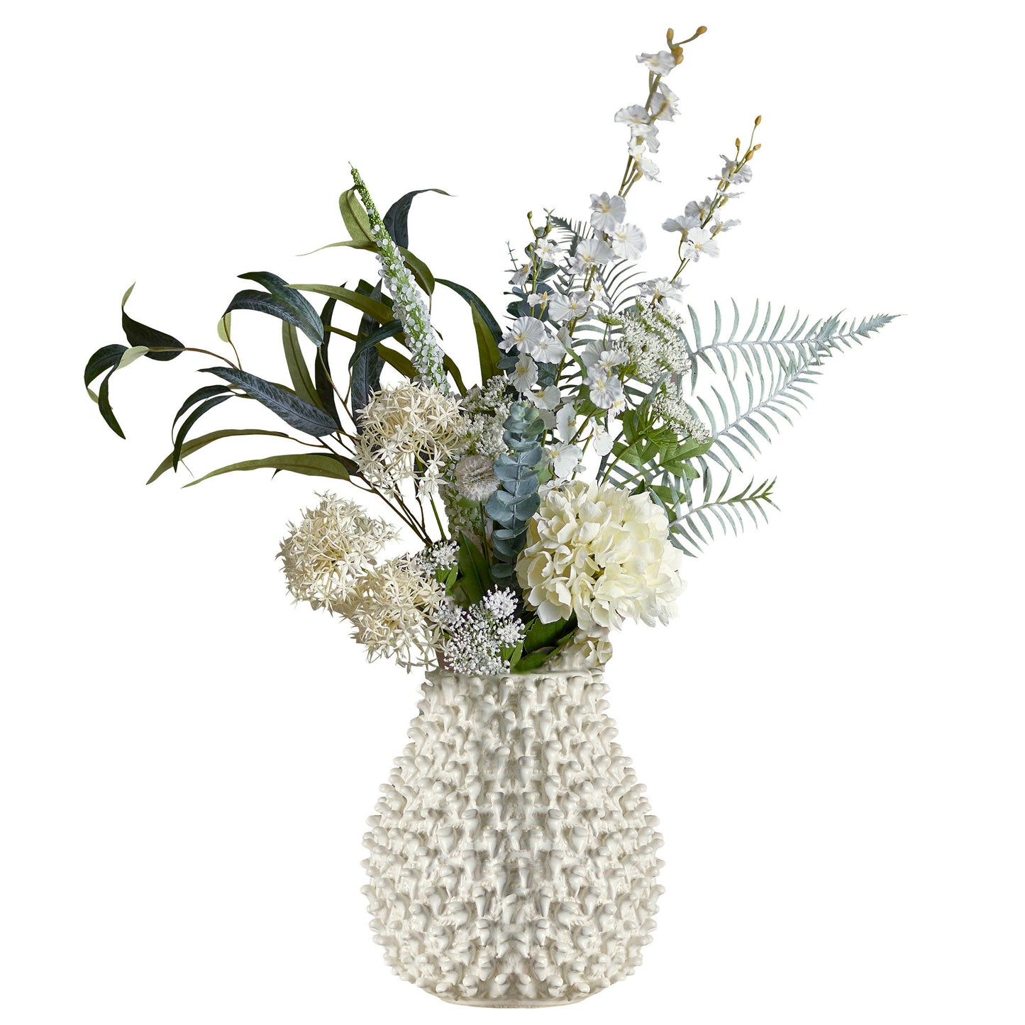 Symphonie buket 30xH103 cm i kunstige blomster – hvid dekorationsbuket fra Bloomingville
