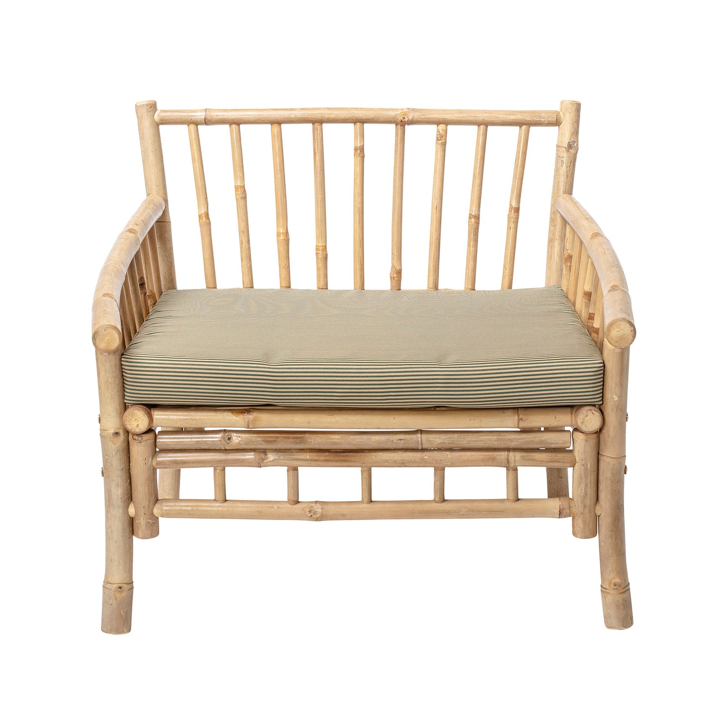 Bloomingville Sole Loungestol – Bambus, Natur, Udendørs Stol med Pude