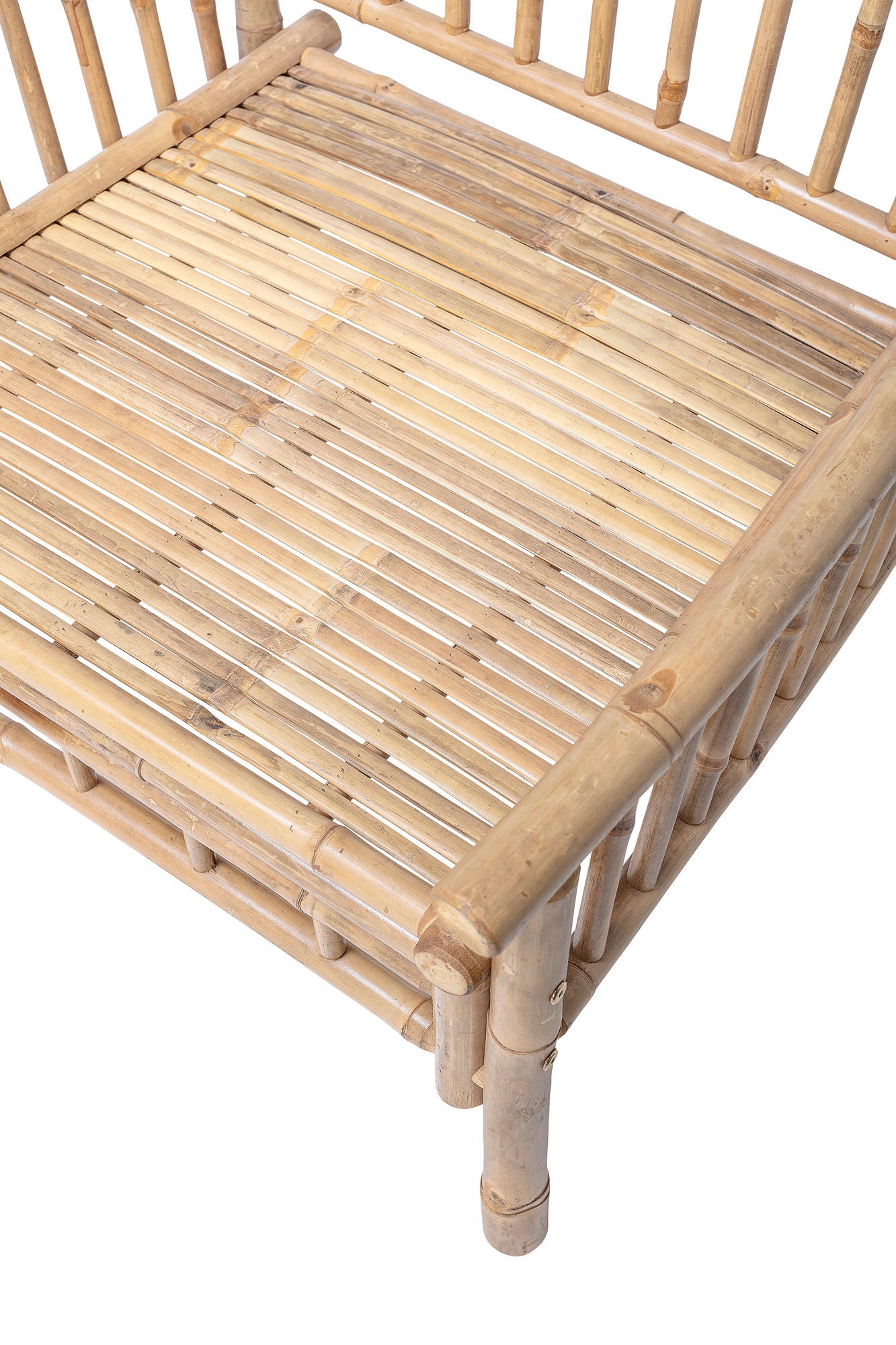 Bloomingville Sole Loungestol – Bambus, Natur, Udendørs Stol med Pude