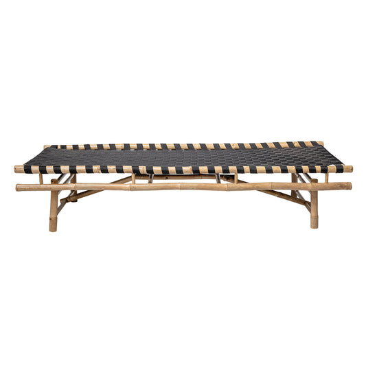 Bloomingville - Vida Daybed – Bambus, Sort Sæde, Håndvævet Design
