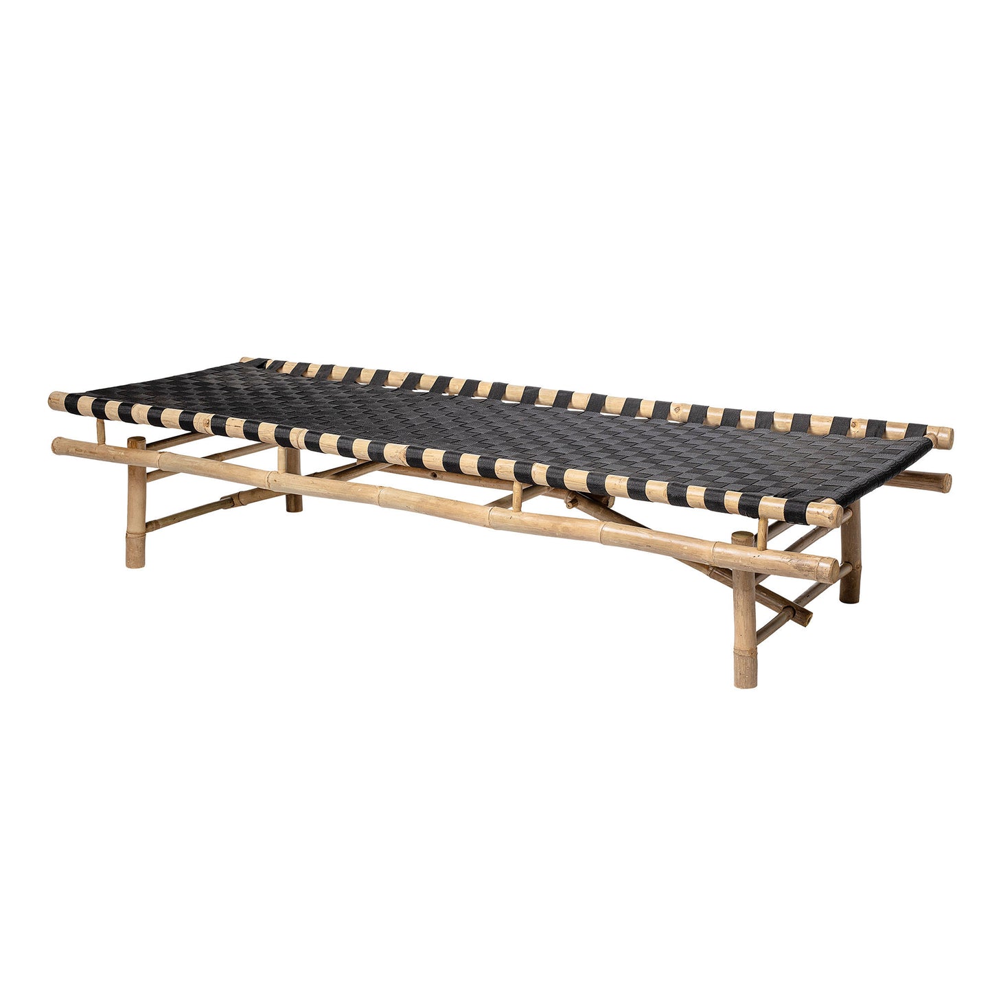 Bloomingville - Vida Daybed – Bambus, Sort Sæde, Håndvævet Design