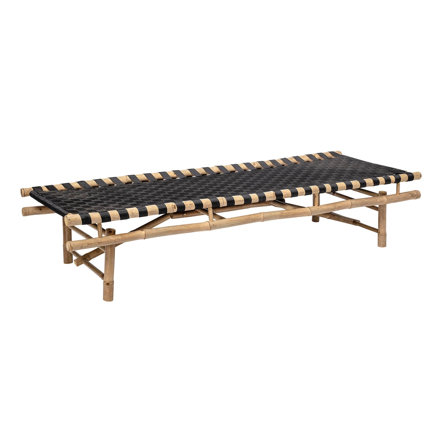 Bloomingville - Vida Daybed – Bambus, Sort Sæde, Håndvævet Design