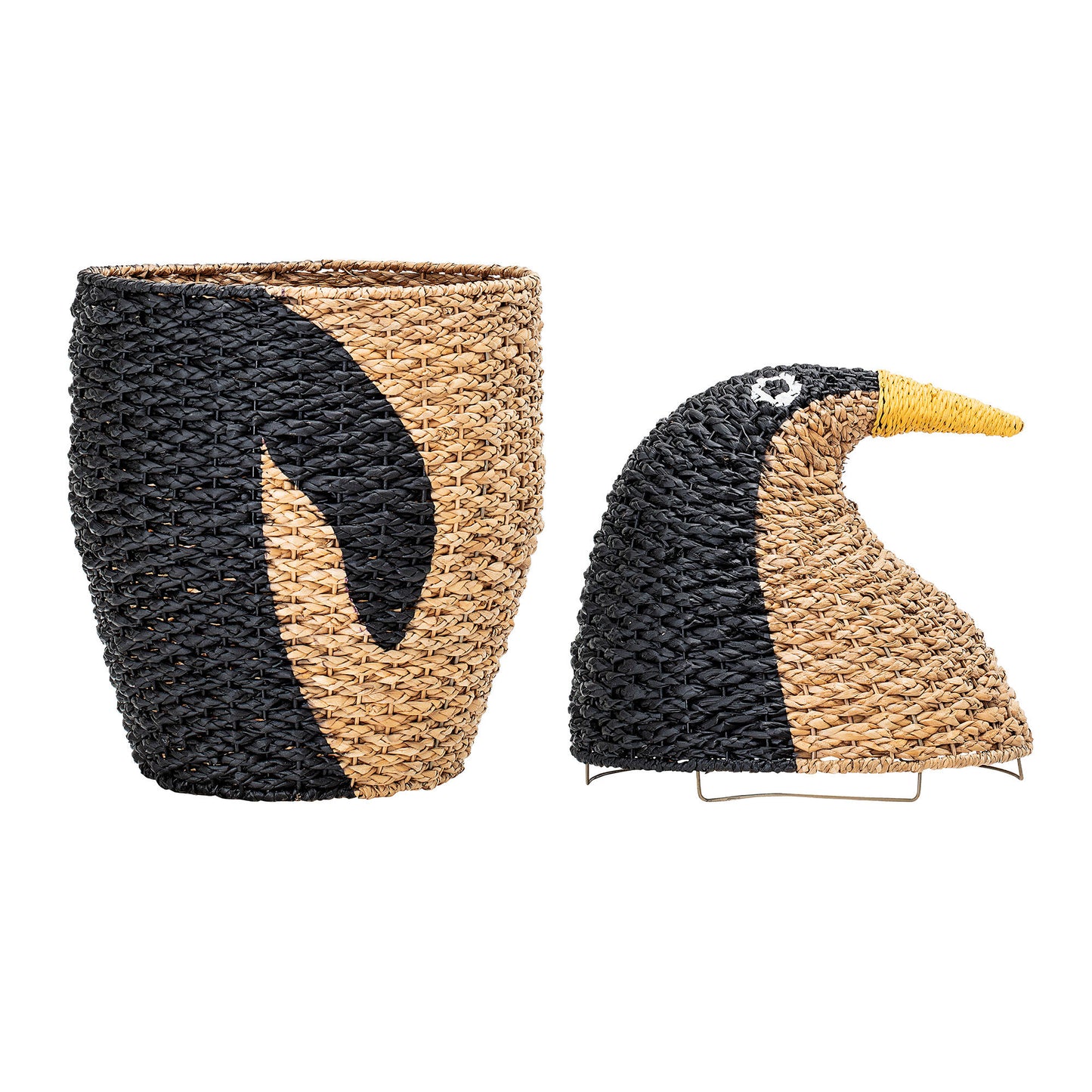 Tazia pingvinkurv 37xH69 cm med låg i bankuan grass – opbevaringskurv fra Bloomingville MINI