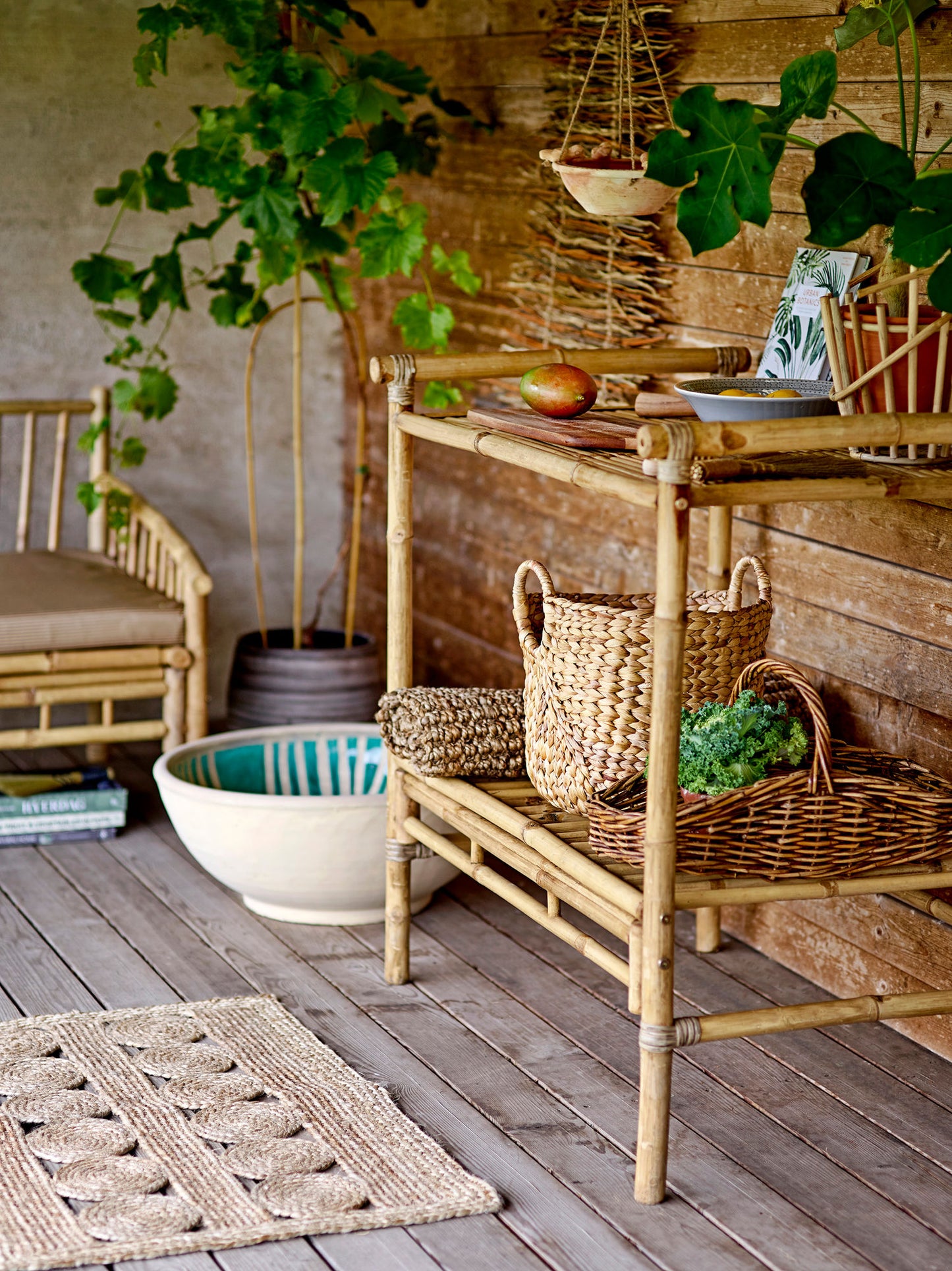 Bloomingville Sole Sofa – Bambus, Natur, Udendørs Sofa med Pude