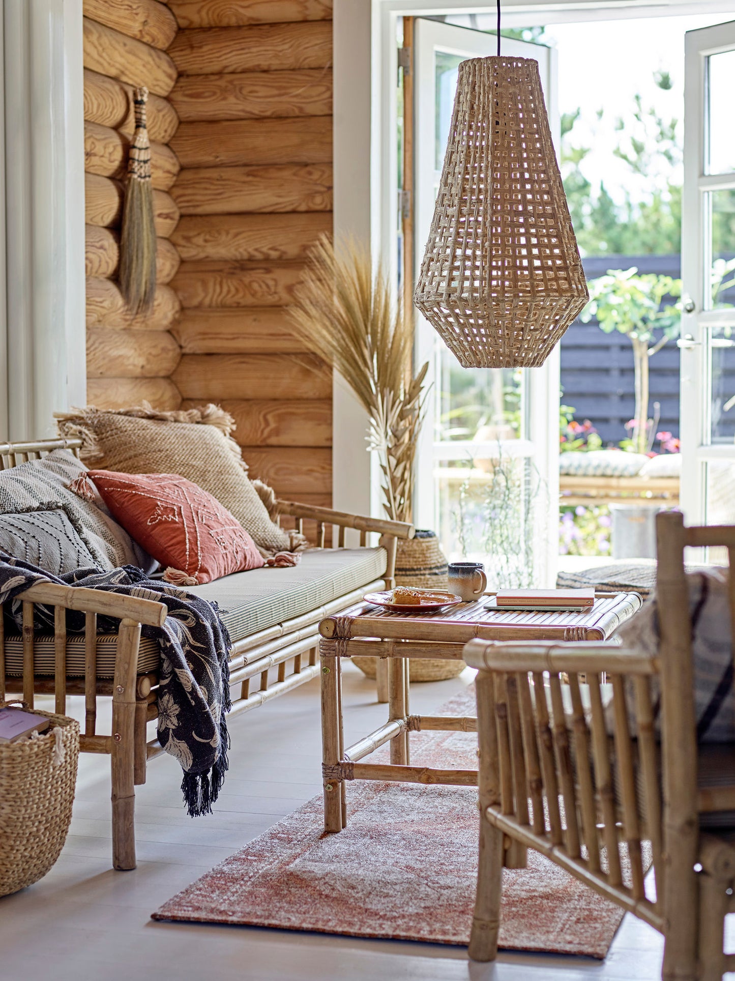 Bloomingville Sole Sofa – Bambus, Natur, Udendørs Sofa med Pude
