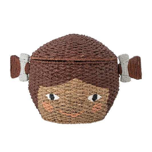 Lill kurv 62x41xH44 cm med låg i bankuan grass – opbevaringskurv fra Bloomingville MINI