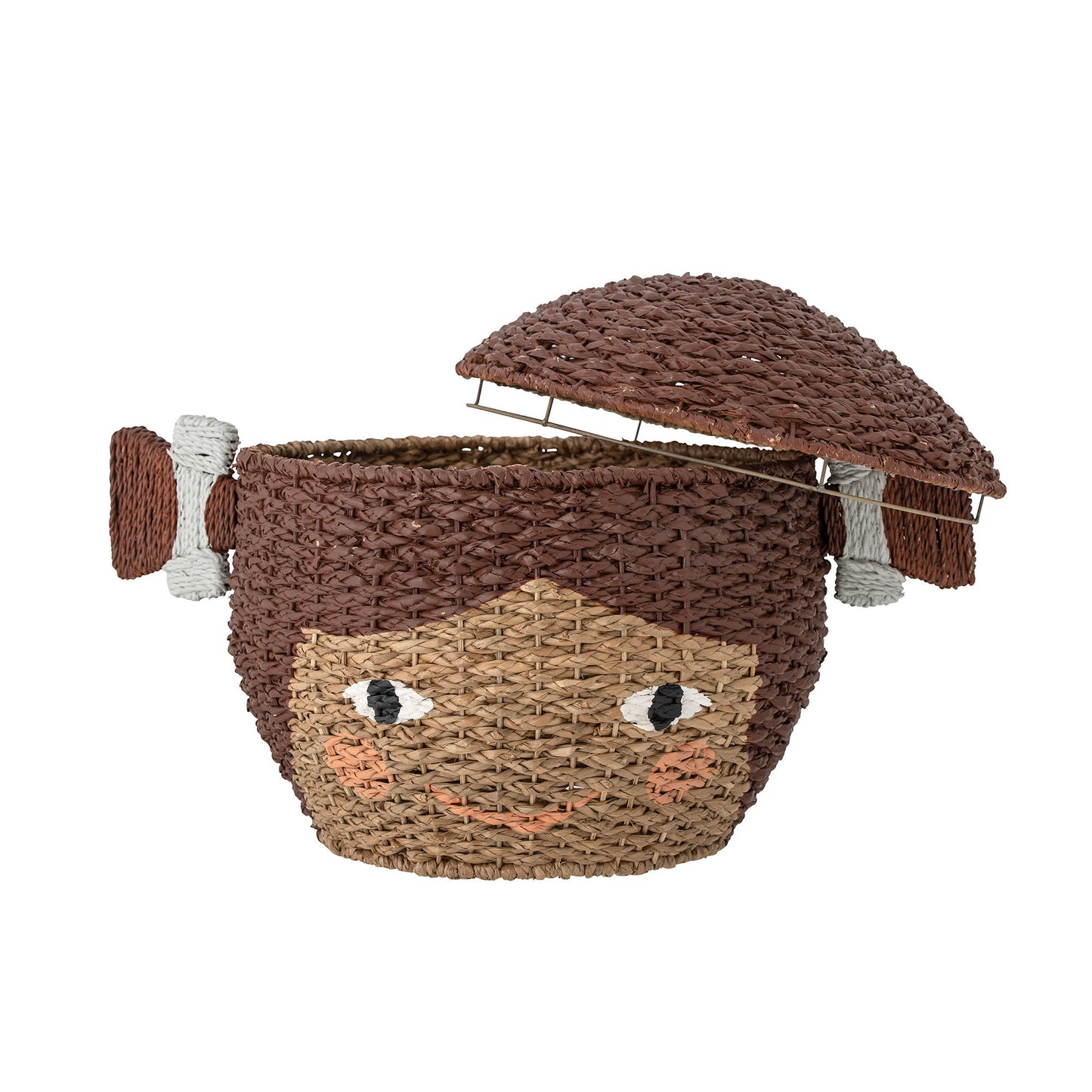 Lill kurv 62x41xH44 cm med låg i bankuan grass – opbevaringskurv fra Bloomingville MINI